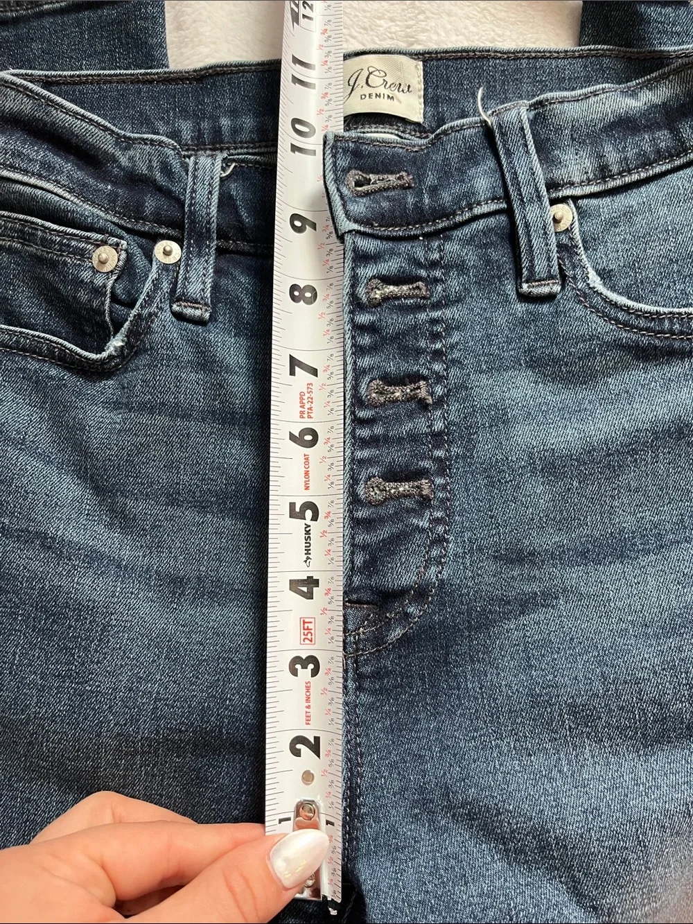 J. Crew Women's High-Rise Button-Fly Jeans — Dark Blue Wash